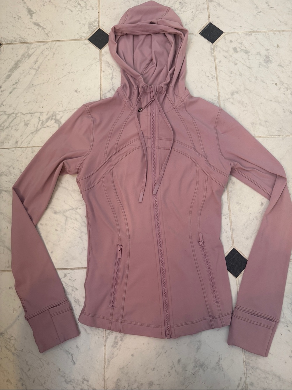 lululemon athletica Mauve Hooded Zip Bomber Jacket